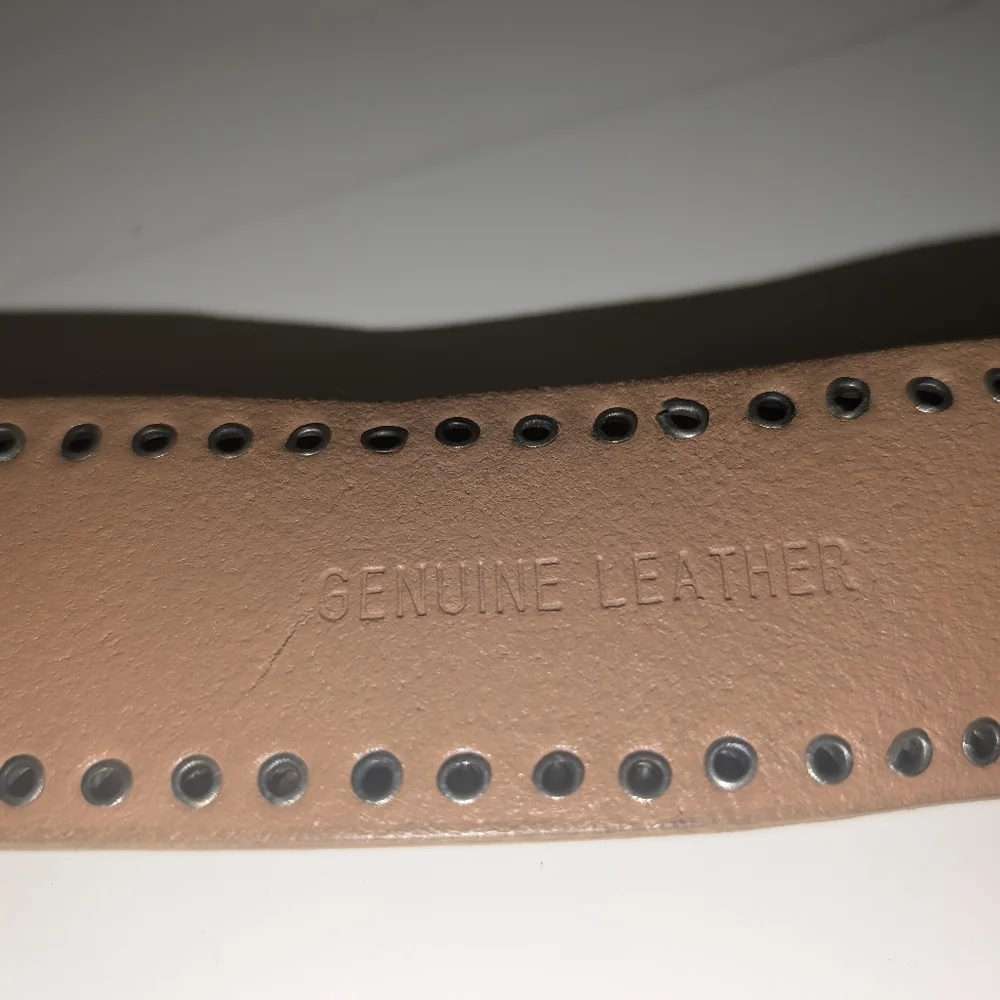 Calvin Klein Jeans Tan Leather Belt w Silver Brass Buckle & Studs Women's Medium